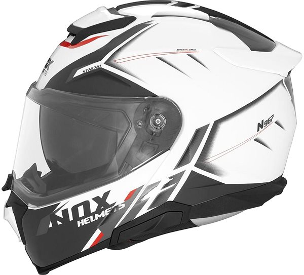 Helma na motorku NOX přilba N967 SYNCHRO (bílá,černá,červená, vel. XS) 2025 ...