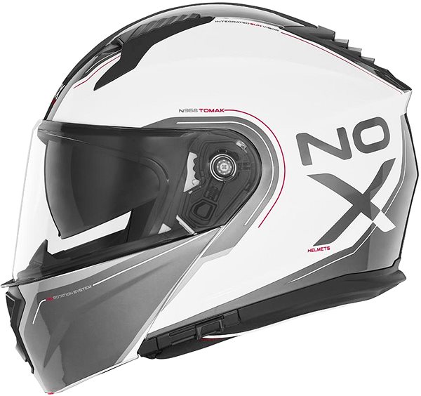 Prilba na motorku NOX N968 Tomak 2024, biela, čierna, veľkosť L ...