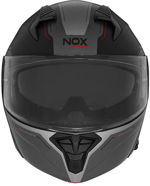 Prilba na motorku NOX N968 Tomak 2024, čierna matná, červená, veľkosť L ...