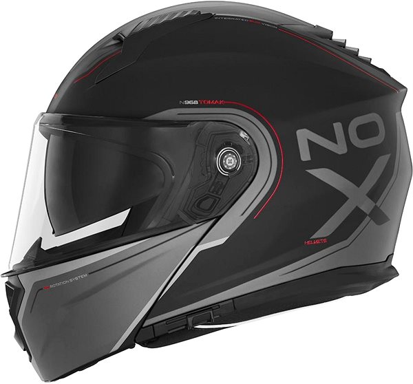 Prilba na motorku NOX N968 Tomak 2024, čierna matná, červená, veľkosť S ...