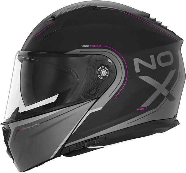 Prilba na motorku NOX N968 Tomak 2024, čierna matná, ružová, veľkosť L ...
