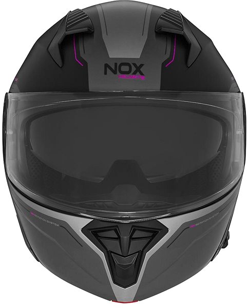 Prilba na motorku NOX N968 Tomak 2024, čierna matná, ružová, veľkosť S ...