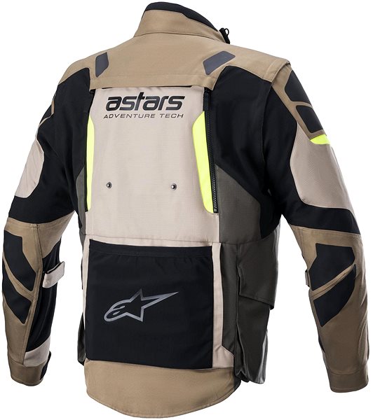 Bunda na motorku ALPINESTARS HALO DRYSTARS, khaki/béžová/žlutá fluo, 2024, vel. XL ...