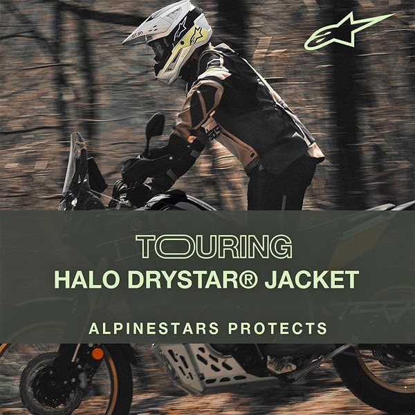 Bunda na motorku ALPINESTARS HALO DRYSTARS, khaki/béžová/žlutá fluo, 2024, vel. XL ...