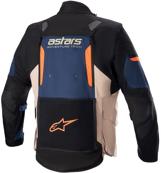 Bunda na motorku ALPINESTARS HALO DRYSTARS, tmavě modrá/khaki/oranžová/černá, 2024, vel. L ...