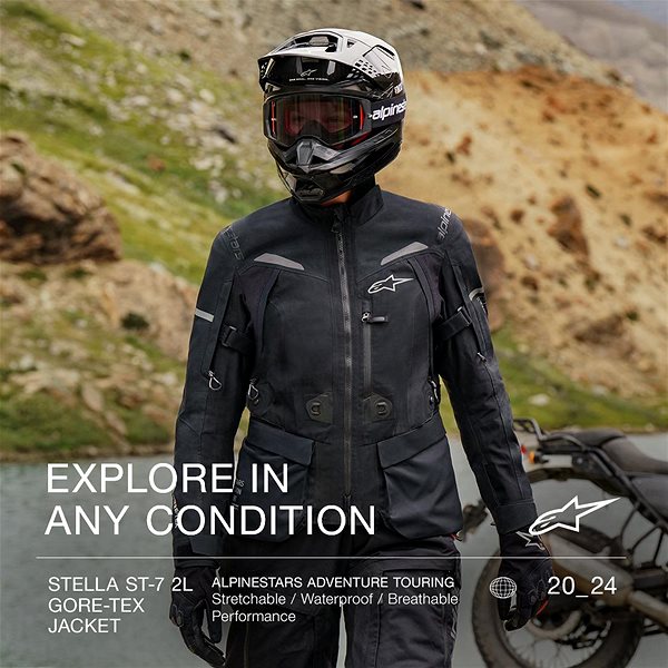Motorkárska bunda ALPINESTAR STELLA ST-7 GORE-TEXS, dámska, čierna/tmavosivá, 2024, veľkosť M ...