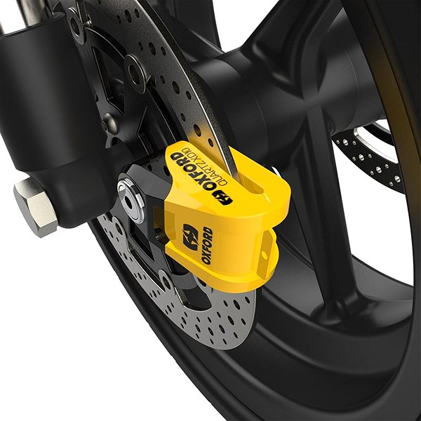 Motorzár OXFORD Quartz XD10 Tárcsafékzár, sárga / fekete, csapátmérő 10 mm ...