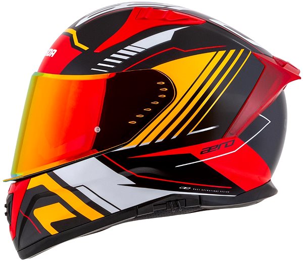 CASSIDA Aero Drome 2025 motorcycle helmet, black met./orange/red/white, size XL.