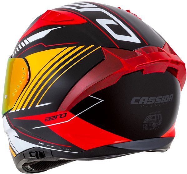CASSIDA Aero Drome 2025 motorcycle helmet, black met./orange/red/white, size XL.