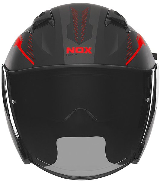 Prilba na motorku NOX prilba N130 Myst 2025 čierna matná, červená, veľ. S ...