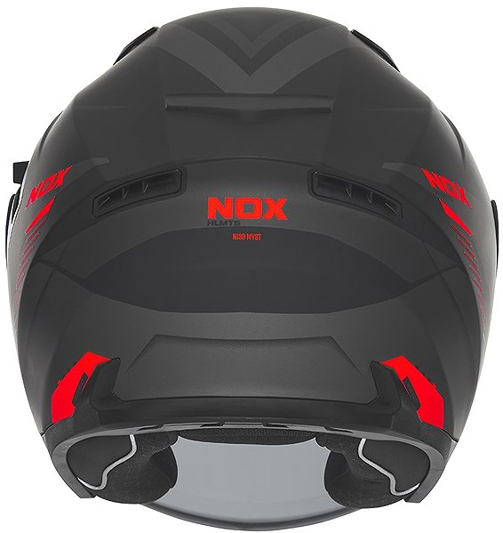 Prilba na motorku NOX prilba N130 Myst 2025 čierna matná, červená, veľ. S ...