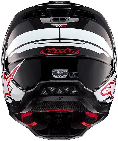 ALPINESTARS S-M5 ACTION 2 helmet, 2025, black/white/fluo red, size L.