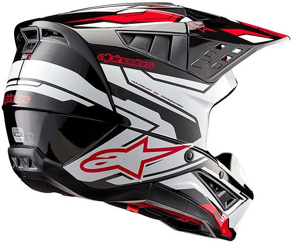 ALPINESTARS S-M5 ACTION 2, 2025 motorcycle helmet, black/white/fluo red, size M .