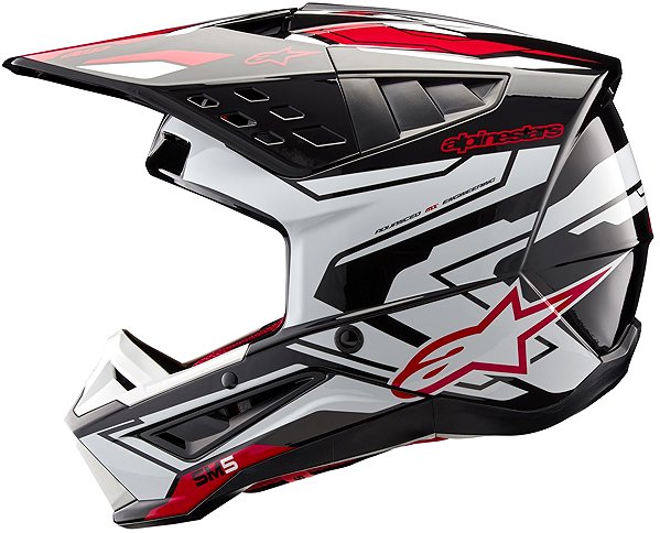Motoros sisak ALPINESTARS S-M5 ACTION 2 bukósisak, 2027, fekete/fehér/fluo piros, S ...