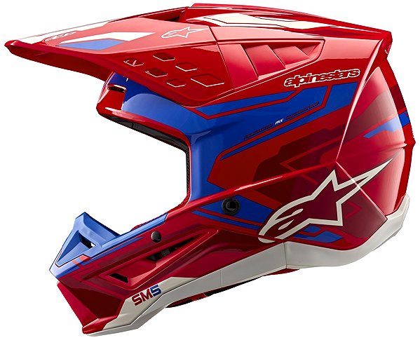 Motoros sisak ALPINESTARS S-M5 ACTION 2 bukósisak, 2027, fluo piros/kék, XS ...