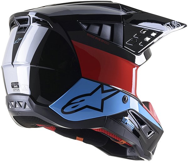 Prilba na motorku ALPINESTARS prilba S-M5 BOND, 2023, čierna/červená/azúrová lesklá, veľ. L ...