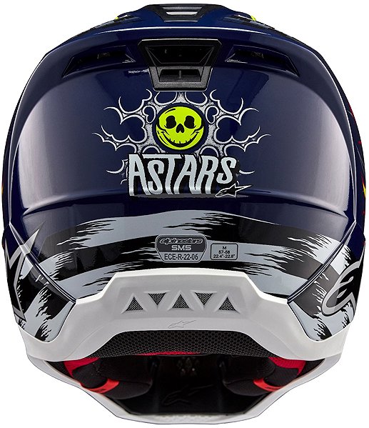 ALPINESTARS S-M5 RASH 2025 motorcycle helmet, dark blue/fluo yellow, size 2XL.