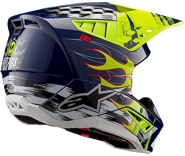 ALPINESTARS S-M5 RASH, 2025 motorcycle helmet, dark blue/fluo yellow, size XL .