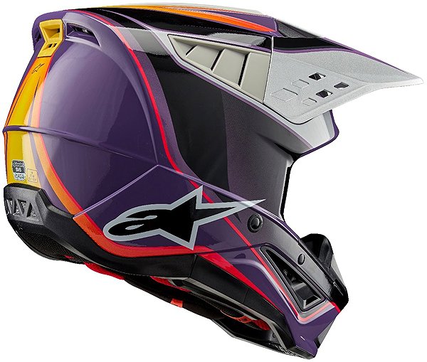 ALPINESTARS S-M5 SAIL, 2025 motorcycle helmet, purple/black/silver, size S.