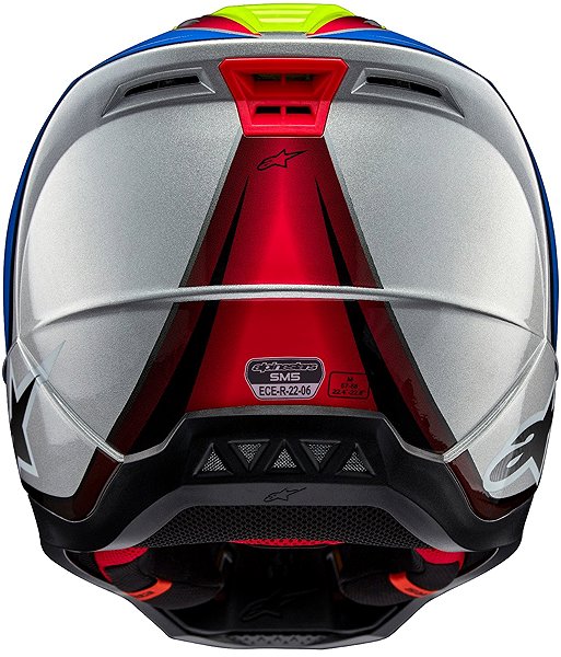 ALPINESTARS S-M5 SAIL, 2025 motorcycle helmet, fluo yellow/blue/silver, size L.