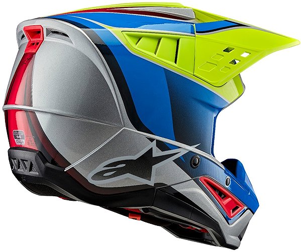 ALPINESTARS S-M5 SAIL, 2025 motorcycle helmet, fluo yellow/blue/silver, size L.