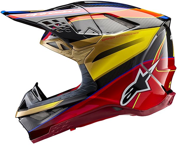 ALPINESTARS SUPERTECH S-M10 ERA 2025 helmet, gold/red, size L.