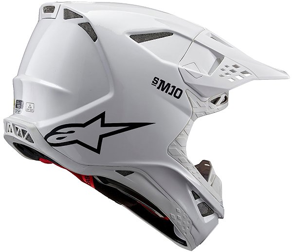 ALPINESTARS SUPERTECH S-M10 SOLID, 2025, white, size S motorcycle helmet.