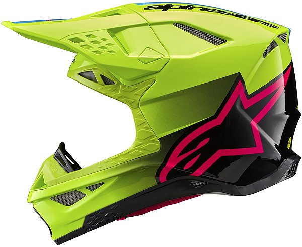ALPINESTARS SUPERTECH S-M10 UNITE, 2025 motorcycle helmet, fluo yellow/black/pink, size L .