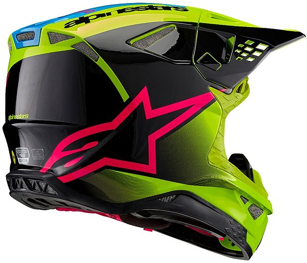 ALPINESTARS SUPERTECH S-M10 UNITE, 2025 motorcycle helmet, fluo yellow/black/pink, size L .