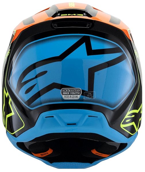 ALPINESTARS S-M3 FRAY 2025 children's helmet, black/fluo orange/fluo yellow/turquoise, size M.