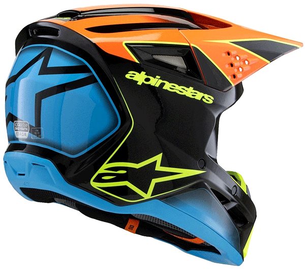 ALPINESTARS S-M3 FRAY 2025 children's helmet, black/fluo orange/fluo yellow/turquoise, size M.