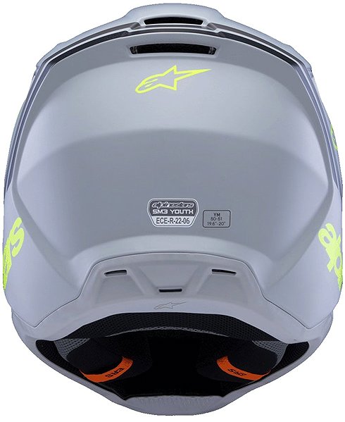 ALPINESTARS S-M3 RADIUM 2025 children's helmet, matt grey/fluo yellow/black, size L.