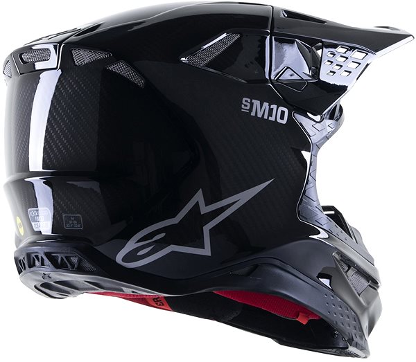 Helma na motorku ALPINESTARS přilba SUPERTECH S-M10 SOLID, černá lesklá karbon/šedá, vel. S ...