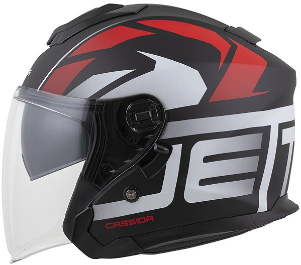 Motoros sisak CASSIDA Jet Tech 2.0 RoTo 2025, matt fekete/ piros/ fehér, XL ...