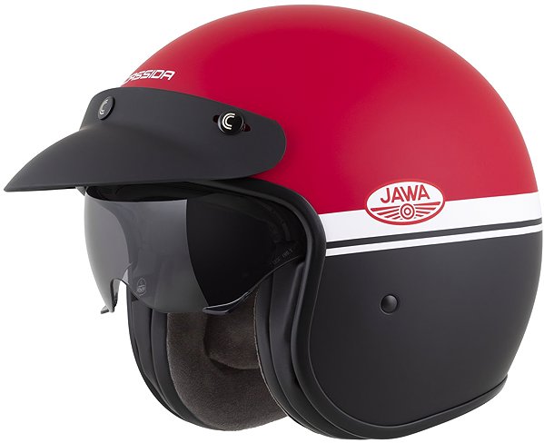 Motoros sisak CASSIDA Oxygen 20 Jawa OHC 2025 Sisak, matt piros/ fekete/ fehér, XL méret ...