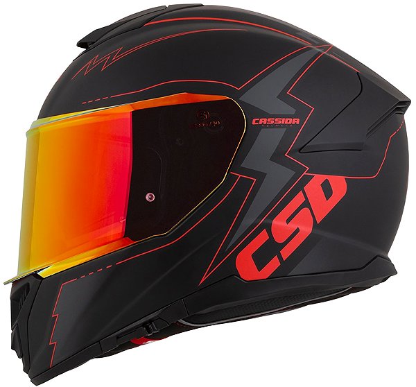 Motoros sisak CASSIDA Integral GT 2.1 Flash 2026 Bukósisak, matt fekete/ metálpiros, mérete M ...