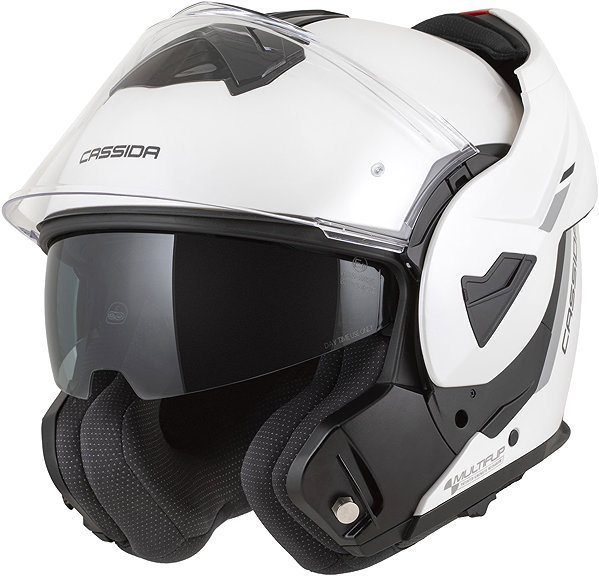 Helma na motorku CASSIDA přilba MultiFlip Solid 2026, bílá perleť/černá, vel. XL ...