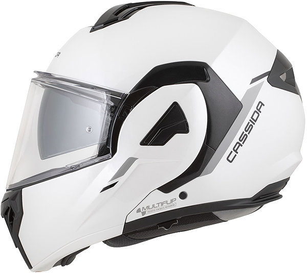 Helma na motorku CASSIDA přilba MultiFlip Solid 2026, bílá perleť/černá, vel. XL ...