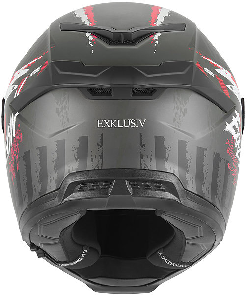 NOX EXKLUSIV GOLIATH CUT'D 2026 helmet, matt black, red, size XL.