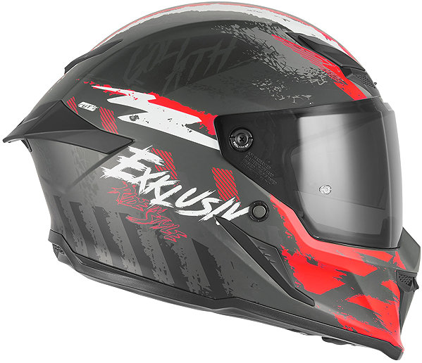 NOX EXKLUSIV GOLIATH CUT'D 2026 helmet, matt black, red, size XL.