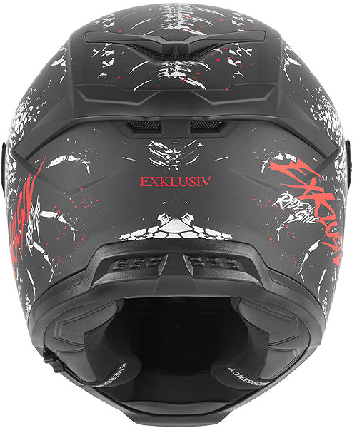 NOX EXKLUSIV GOLIATH RAPTOR 2026 helmet, matt black, white, red, size M.