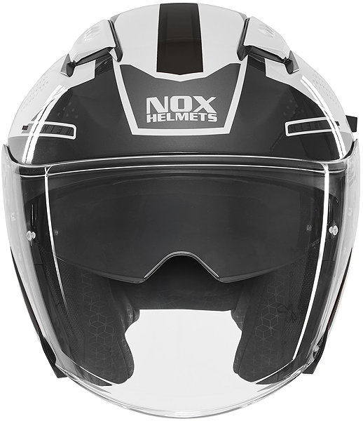 NOX N130 EKTO 2026 motorcycle helmet, white, black, size XL.