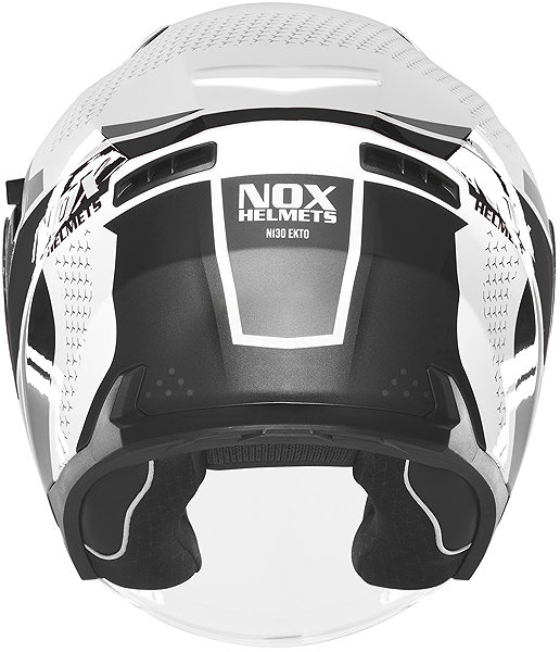 NOX N130 EKTO 2026 motorcycle helmet, white, black, size XL.