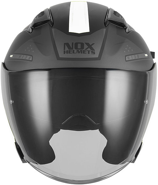 NOX N130 EKTO 2026 motorcycle helmet, matt black, white, size S .