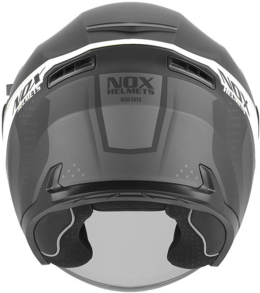 NOX N130 EKTO 2026 motorcycle helmet, matt black, white, size S .