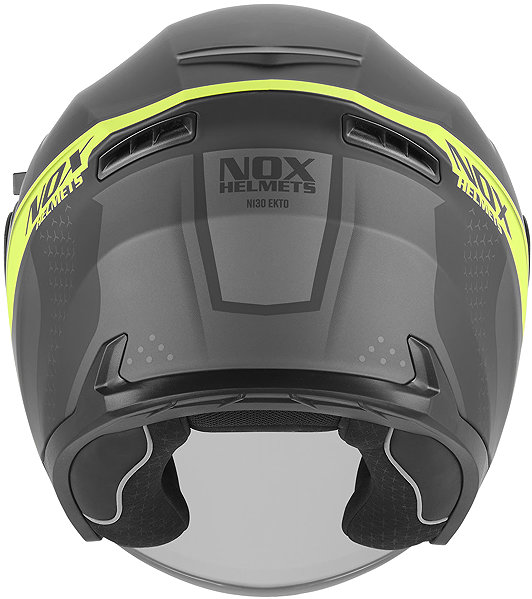 NOX N130 EKTO 2026 motorcycle helmet, matte black, fluo yellow, size XL.