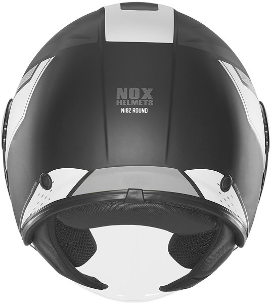 NOX N182 ROUND 2026 motorcycle helmet, matte black, silver, size 2XL.
