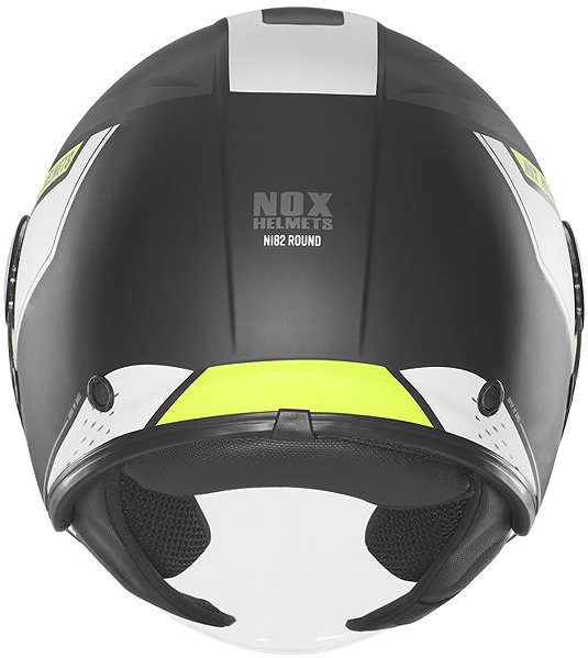 NOX N182 ROUND 2026 motorcycle helmet, matt black, fluo yellow, size XL.