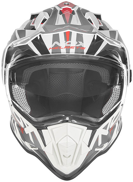 NOX N312 TRACK 2026 helmet, white, red, size L.