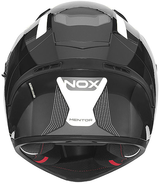 NOX N402 MENTOR 2026 motorcycle helmet, black, white, size M.